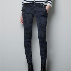 Zara Blogger Favorite Blue Camouflage Pant